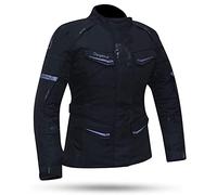 DEGEND Travel Lady Gris Negra | Chaqueta Moto Mujer de Invierno - Chaqueta Impermeable con Protección para Moto Trail Extraíble - Forro de Invierno Prime Soft Removible - Ropa de Moto M