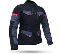 DEGEND Travel Lady Gris Violeta | Chaqueta Moto Mujer de Invierno - Chaqueta Impermeable con Protección para Moto Trail Extraíble - Forro de Invierno Prime Soft Removible - Ropa de Moto L