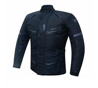 DEGEND TRAVEL MAN | Chaqueta Moto Hombre con Protecciones [ Hombros y Codos ] Impermeable Tipo Trail + Forro Invierno Extraíble - Homologado, Negro, M