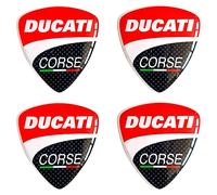 Degona Juego de 4 adhesivos resinados en gel 3D para moto, scooter, casco compatible con Ducati Corsa