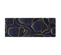Degradado Lineal Dorado con Hojas de Ginkgo biloba,Alfombrilla de ratón Grande para Escritorio, Teclado de Ordenador, Base de Goma Antideslizante, 30 x 80 cm