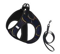 Degradado Lineal Dorado con Hojas de Ginkgo biloba,Arnés para Mascotas, arnés Reflectante Ajustable para Perros,S