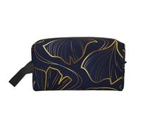 Degradado Lineal Dorado con Hojas De Ginkgo Biloba, Bolsa de Maquillaje Bolsa de cosméticos Bolsa de artículos de tocador de Viaje portátil Organizador de Bolsa de Maquillaje