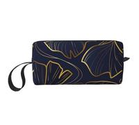 Degradado Lineal Dorado con Hojas De Ginkgo Biloba, Bolsa de Maquillaje Bolsa de cosméticos Bolsa de artículos de tocador de Viaje portátil Bolsa de Maquillaje
