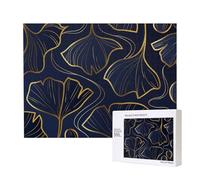 Degradado Lineal Dorado con Hojas de Ginkgo biloba,Rompecabezas de Madera de 500 Piezas, Juego Familiar, Rompecabezas para Adultos, Adolescentes, decoración del hogar