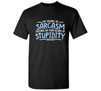 Degree of Sarcasm Sarcastic Cool Graphic Gift Idea Adult Humor Funny T-Shirt Black(XX-Large)
