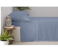 Degrees home Premium - Juego de sabanas 150x200-4 Piezas - Sabana 150x200 - Bajera 150x200 Ajustable - 2 Fundas 75x50 - Azul Grisaceo