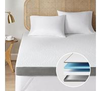 Degrees of Comfort 10cm Topper 160x200, Topper Viscoelástico para Colchón con Infusión de Gel, Topper de Doble Capa Viene con Funda de Colchón Extraíble y Transpirable