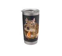 Degu eating a slice of pizza Vaso térmico de acero inoxidable de doble pared