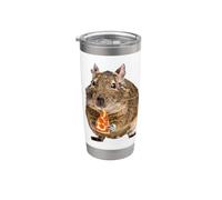 Degu eating a slice of pizza Vaso térmico de acero inoxidable de doble pared