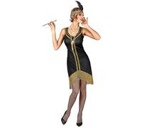 DEGUISE TOI Disfraz Charlestón negro y dorado con flecos Mujer - L