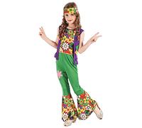 DEGUISE TOI Disfraz de Hippie Flower Power niña - M 7-9 años (120-130 cm)