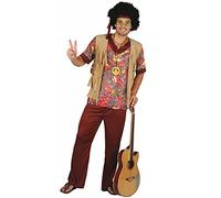DEGUISE TOI Disfraz de hippie para hombre tonos cafés - L