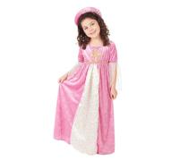 DEGUISE TOI Disfraz de princesa medieval rosa y dorado para niña - M 7-9 años (120-130 cm)