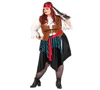 DEGUISE TOI Disfraz pirata rayado azul y negro mujer talla grande - XXL