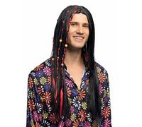 DEGUISE TOI Peluca de Hippie Negra para Hombre