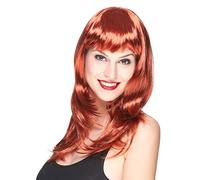 DEGUISE TOI Peluca Larga Pelirroja Flequillo Mujer