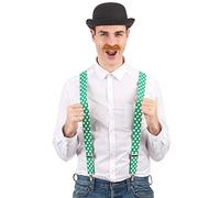 DEGUISE TOI Tirantes Verdes con tréboles Blancos San Patricio