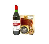 DEGUSTA TERUEL. Caja de Navidad Gourmet con Vermut, Queso, Jamón y Trufa