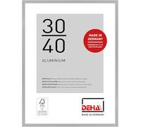 DEHA Design marco de fotos, 30 x 40 cm, Aluminio, Plata mate, Marco de fotospara colgaren formato vertical y apaisado, vidrio sintético irrompible, Tribeca