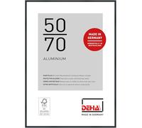 DEHA Design marco de fotos, 50 x 70 cm, Aluminio, Negro mate, Marco para pósterpara colgaren formato vertical y apaisado, vidrio sintético irrompible, Tribeca