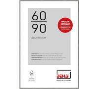 DEHA Design marco de fotos, 60 x 90 cm, Aluminio, Gris mate, Marco para pósterpara colgaren formato vertical y apaisado, vidrio sintético irrompible, Tribeca