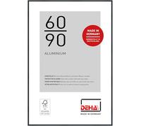 DEHA Design marco de fotos, 60 x 90 cm, Aluminio, Negro mate, Marco para pósterpara colgaren formato vertical y apaisado, vidrio sintético irrompible, Tribeca