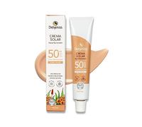 DEHESIA Crema Facial Solar BIO SPF 50 con Color. Protección mineral con efecto invisible y activos antimanchas ideal para uso diario o deportistas.