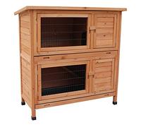 Dehner 4045241 Establo para Conejos con Aislamiento térmico, Aprox. 116 x 57 x 114 cm, Madera de Pino, Natural, Natural