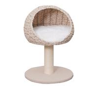 Dehner Árbol rascador Boris, para Gatos, Resistente, para Gatos, Aprox. 43 x 62 x 43 cm, Felpa, sisal/ratán, Beige/Blanco