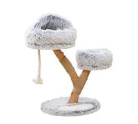 Dehner Árbol rascador para Gatos Berlioz, Resistente, para Gatos, Aprox. 49 x 83 x 49 cm, Felpa, Madera de Yute, Color Gris Claro