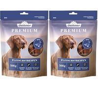 Dehner Bocadillo Premium para Perros sin Cereales/bajo en Grasa, Aperitivo masticable para Perros Adultos, Filete de pechuga de Pato en Tiras, 500 g (Paquete de 2)