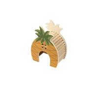 Dehner Casa de roedores para hámster/roedores/Ratones, Aprox. 14 x 18 x 9 cm, Madera de Pino certificada FSC®, Naranja/Verde/Natural
