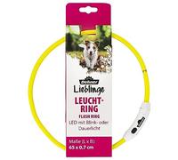 Dehner Collar Luminoso LED para Perro, Anillo Flash, Ajustable, Longitud 65 cm, Altura 0,7 cm, poliéster, Amarillo