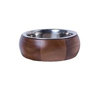 Dehner Cuenco para Perros Lieblinge, diámetro de 18,7 cm, Altura de 7,6 cm, Madera y Acero Inoxidable, Color marrón