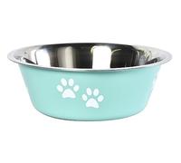 Dehner Cuenco para Perros y Gatos, Aprox. 7 x 16 x 21 cm, 1560 ml, Acero Inoxidable, Color Turquesa