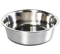 Dehner Cuenco para Perros y Gatos, Color Plateado, Aprox. 21,5 cm, Altura 6,5 cm, Volumen 1650 ml, Acero Inoxidable, Color Plateado