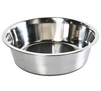 Dehner Cuenco para Perros y Gatos, Color Plateado, diámetro Aprox. 25,5 cm, Altura 7 cm, Volumen 2600 ml, Acero Inoxidable, Color Plateado