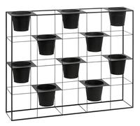 Dehner Estantería con macetas, Resistente a Las heladas, para Interior y Exterior, Aprox. 100 x 80 x 20 cm, Hierro/Chapa, Color Negro
