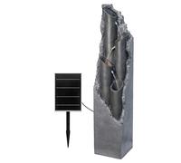 Dehner Fuente Solar de jardín Tubi, Resistente a Las heladas, Fuente para Exteriores, con iluminación LED, Aprox. 113,2 x 27,5 x 27,5 cm, poliresina, Gris