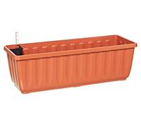 Dehner Jardinera Aqua-Flor Plus con Sistema de riego, Aprox. 97,5 x 22 x 19 cm, plástico, Terracota