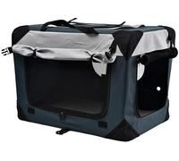 Dehner Lieblinge Brian - Bolsa de Transporte para Perro o Gato, Aprox. 76 x 51 x 48 cm, poliéster/plástico, Color Gris