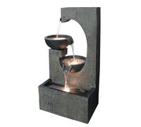 Dehner Lorca - Fuente de jardín al Aire Libre con iluminación LED, Compatible con Solar, Aprox. 45 x 81 x 32 cm, poliresina, Gris
