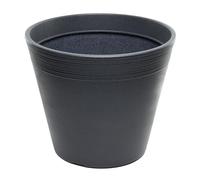 Dehner Maceta Groovy, Resistente a Las heladas/Resistente a los Rayos UV/Resistente a la Intemperie, Maceta reciclada, diámetro Aprox. 38 cm, Altura 32 cm, plástico, Antracita