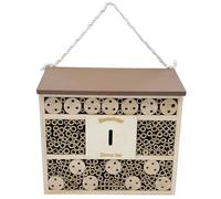 Dehner Natura Andrena - Hotel para Insectos (29,5 x 9,5 x 28,5 cm, Madera de Pino, Abeto, bambú y contrachapado), Color Natural