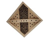 Dehner Natura Hotel Nueva - Hotel de Abejas sostenible, casa de Insectos para Abejas Silvestres, Aprox. 18 x 18 x 11 cm, Madera de Pino con certificación FSC®, Color Natural