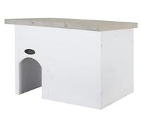 Dehner Natura Lomi - Casa para erizos, 38 x 28 x 28 cm, Madera de Pino, Color Blanco