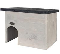 Dehner Natura Lomi - Casa para erizos, Aprox. 38 x 28 x 28 cm, Madera de Pino, Color Gris