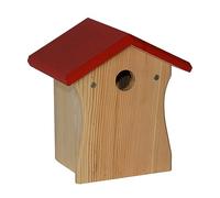 Dehner Natura Smilla - Caja Nido para pájaros Silvestres (Aprox. 19,5 x 22,5 x 16,5 cm, Madera de Pino), Color Rojo y Natural