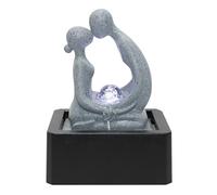 Dehner Palila - Fuente de Interior con iluminación LED, 21,5 x 27 x 18 cm, de poliresina, Color Gris